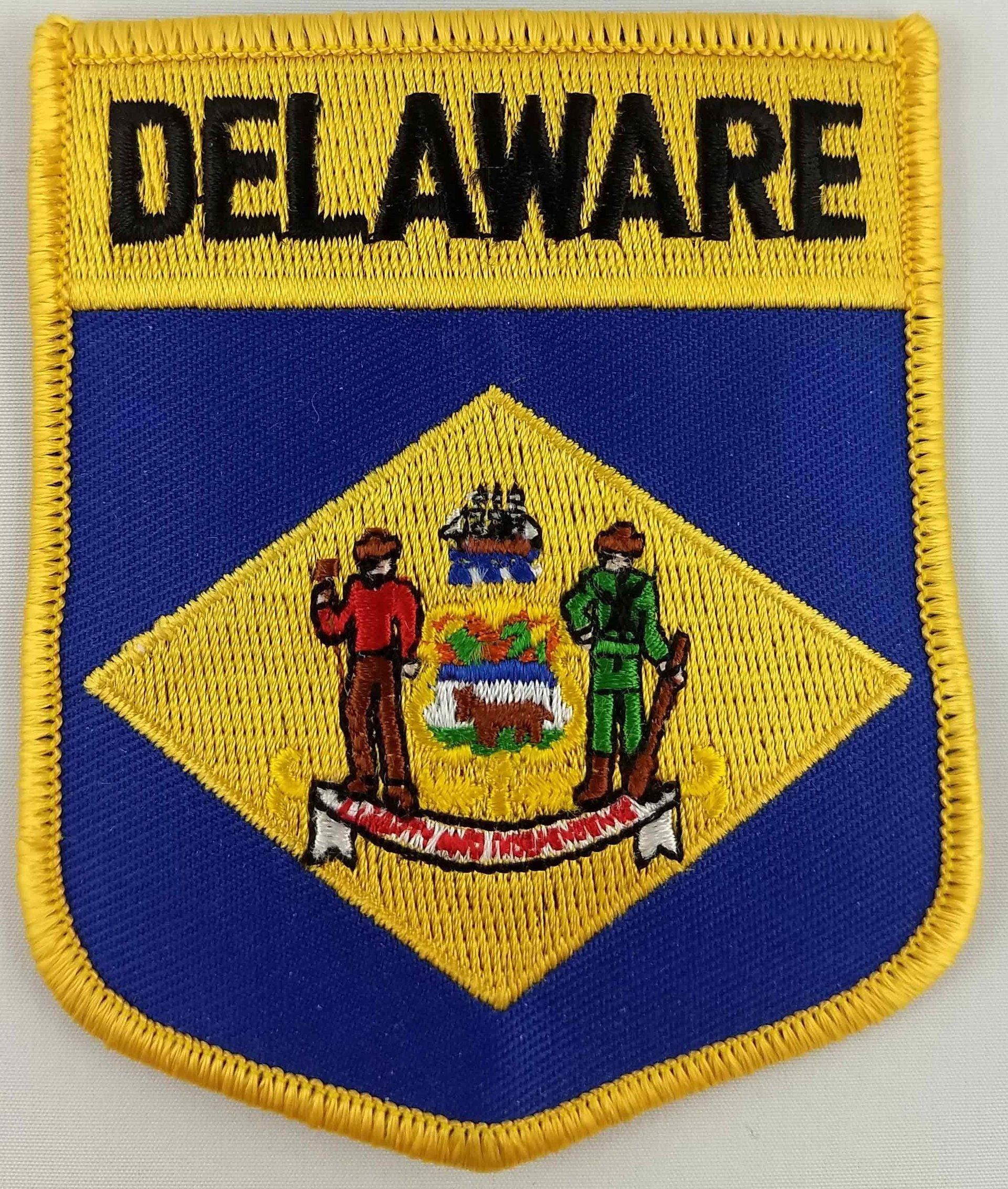 Delaware State Shield Patch Badge Embroidered Iron On Applique USA United States of America