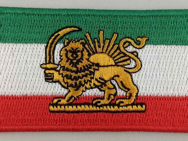 Iran Lion Flag Patch Embroidered Iron On Badge Applique Iranian