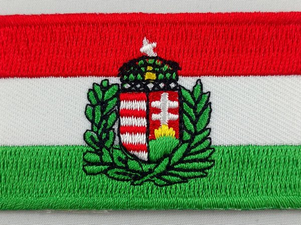 Hungary Coat of Arms Flag Patch Embroidered Iron On Applique Hungarian