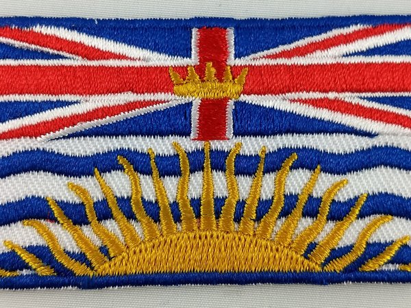 British Columbia BC Flag Patch Embroidered Iron On Applique