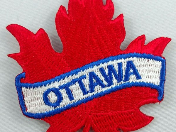 Ottawa Maple Leaf Patch Embroidered Iron On Applique