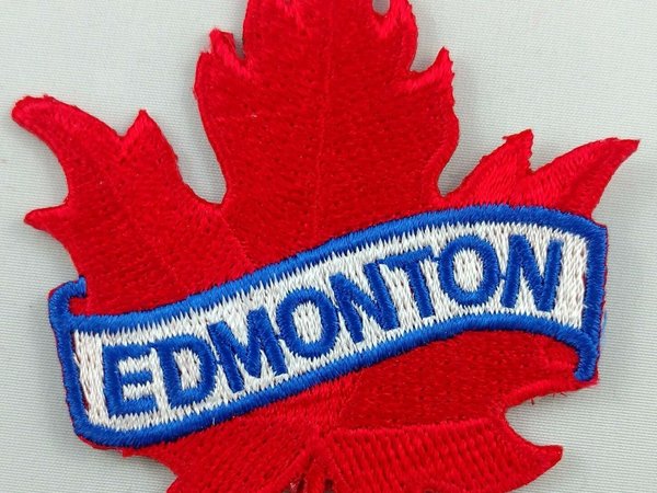 Edmonton Maple Leaf Patch Embroidered Iron On Applique