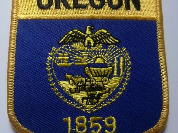 Oregon State Shield Patch Badge Embroidered Iron On Applique USA United States of America