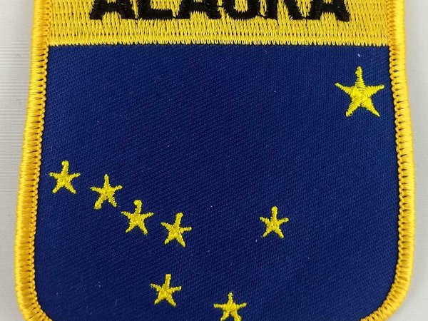 Alaska State Shield Patch Badge Embroidered Iron On Applique USA United States of America