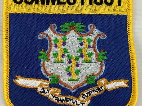 Connecticut State Shield Patch Badge Embroidered Iron On Applique USA United States of America