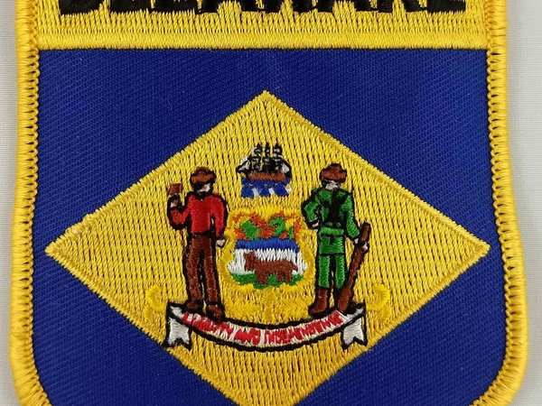 Delaware State Shield Patch Badge Embroidered Iron On Applique USA United States of America
