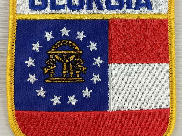 Georgia State Shield Patch Badge Embroidered Iron On Applique USA United States of America