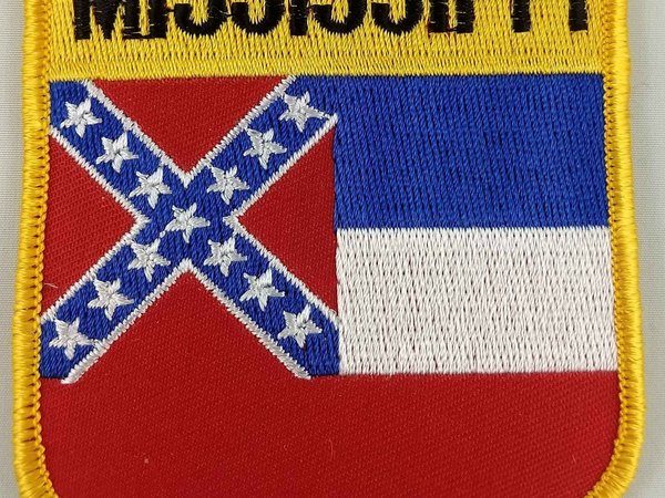 Mississippi State Shield Patch Badge Embroidered Iron On Applique USA United States of America