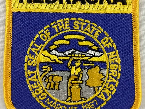Nebraska State Shield Patch Badge Embroidered Iron On Applique USA United States of America