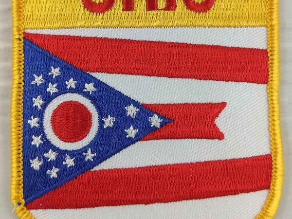 Ohio State Shield Patch Badge Embroidered Iron On Applique USA United States of America