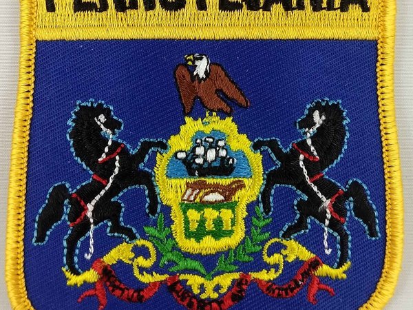 Pennsylvania State Shield Patch Badge Embroidered Iron On Applique USA United States of America