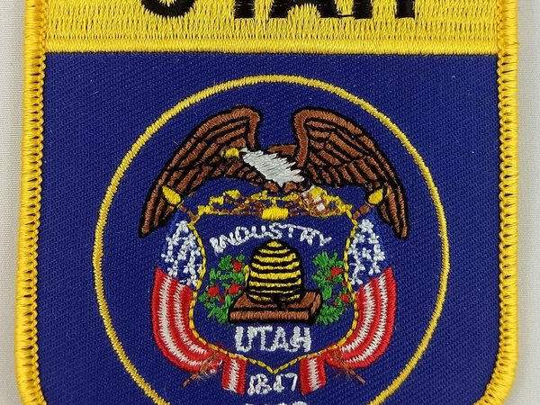 Utah State Shield Patch Badge Embroidered Iron On Applique USA United States of America