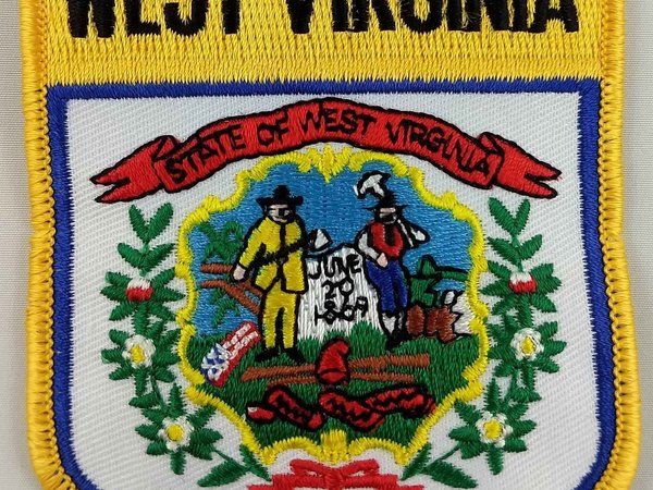 West Virginia State Shield Patch Badge Embroidered Iron On Applique USA United States of America