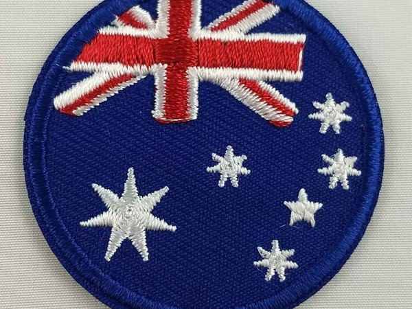 Australia Round Flag Patch Badge Embroidered Iron On Applique Aussie C/P