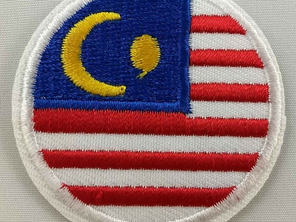Malaysia Round Flag Patch Badge Embroidered Iron On Applique Malaysian C/P