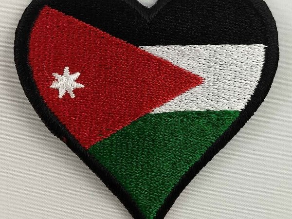 Jordan Heart Flag Patch Badge Embroidered Iron On Applique C/P