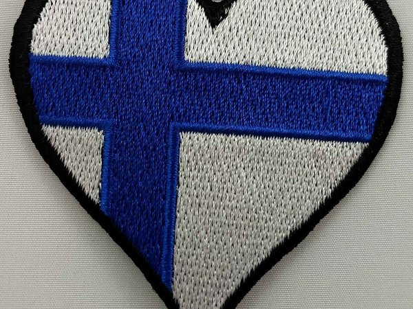 Finland Heart Flag Patch Badge Embroidered Iron On Applique C/P