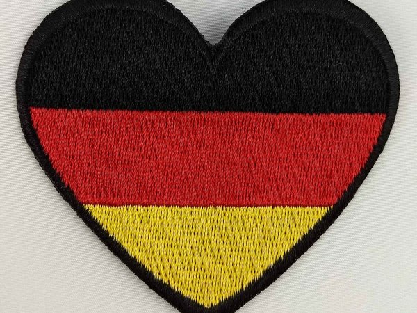 Germany Heart Flag Patch Badge Embroidered Iron On Applique C/P