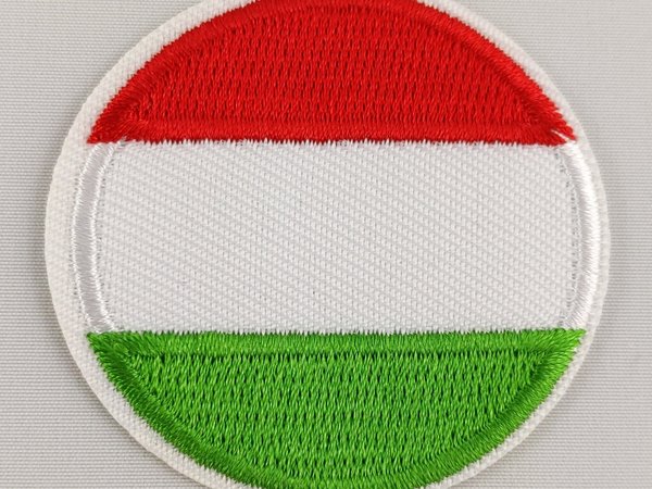 Hungary Round Flag Patch Badge Embroidered Iron On Applique Hungarian C/P
