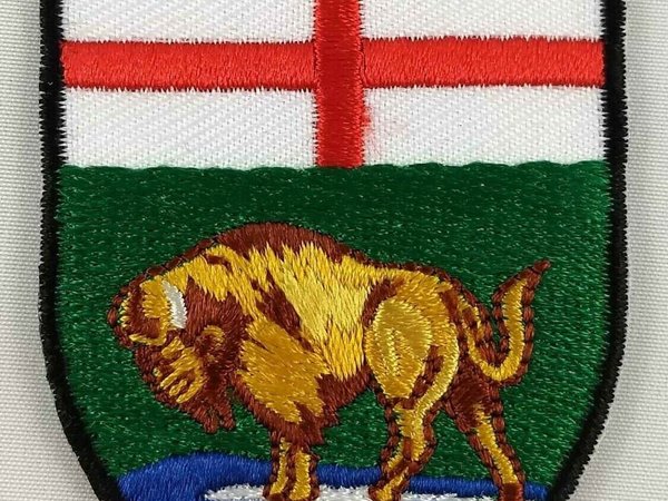 Manitoba Province Shield Crest Patch Badge Embroidered Iron On Sew On Canada