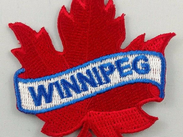 Winnipeg Maple Leaf Patch Embroidered Iron On Applique