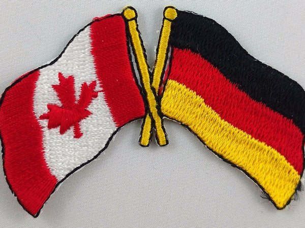 Canada / Germany Friendship Flag Patch Embroidered Iron On Applique Badge Canadian German