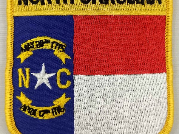 North Carolina State Shield Patch Badge Embroidered Iron On Applique USA United States of America