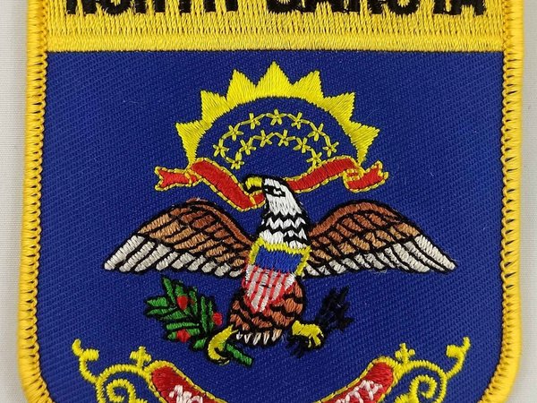 North Dakota State Shield Patch Badge Embroidered Iron On Applique USA United States of America