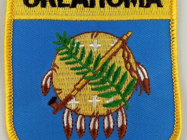 Oklahoma State Shield Patch Badge Embroidered Iron On Applique USA United States of America