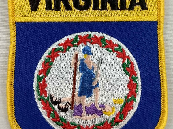Virginia State Shield Patch Badge Embroidered Iron On Applique USA United States of America