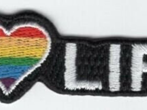 Rainbow I Love Life Heart Patch LGBT Pride Badge Embroidered Iron On Applique
