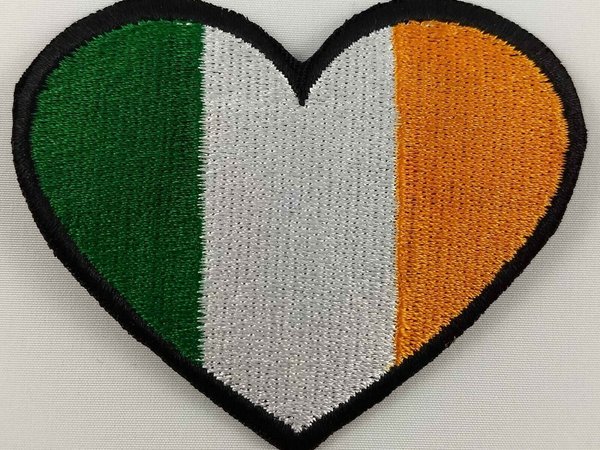 Ireland Heart Flag Patch Badge Embroidered Iron On Applique C/P