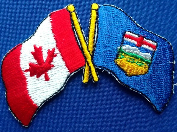 Canada / Alberta Flag Patch Embroidered Iron On Applique