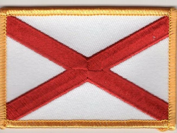 Alabama State Flag Patch Badge Embroidered Iron On Applique USA United States of America