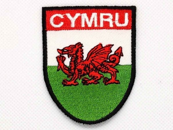 Wales Cymru Shield Crest Patch Badge Embroidered Iron On Applique Welsh