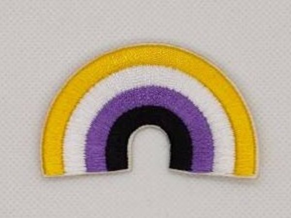 Nonbinary Non-Binary  Rainbow LGBT Pride Patch Embroidered Iron On Badge Applique C/P