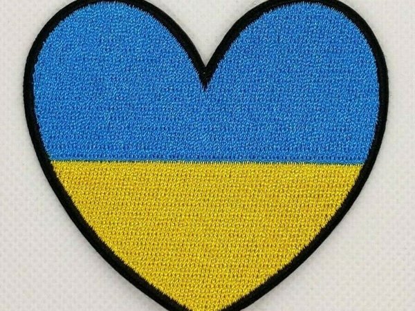 Ukraine heart flag patch badge embroidered iron on applique ukrainian