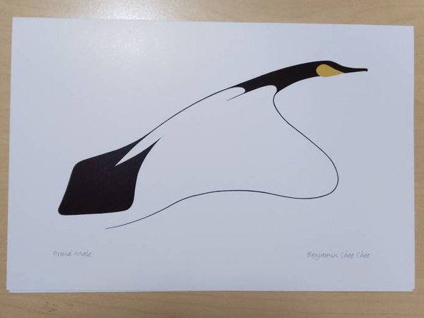 Proud Male by Benjamin Chee Chee Ojibway Artist 6"x9" Art Card