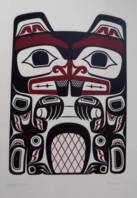 Haida Beaver by Clarence Mills Haida Artist 6"x9" art card