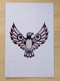 Haida Eagle II by Clarence Mills Haida Artist 6"x9" art card