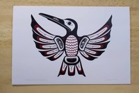 Haida Hummingbird by Clarence Mills Haida Artist 6"x9" art card