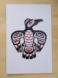 Haida Raven II by Clarence Mills Haida Artist 6"x9" art card