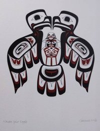 Haida Split Eagle by Clarence Mills Haida Artist 6"x9" art card