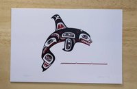 Skaana II Haida Killer Whale by Clarence Mills Haida Artist 6"x9" art card