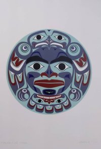 Haida Full Moon by Clarence Mills Haida Artist 6"x9" art card