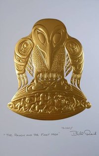 The Raven and the First Men by Bill Reid Haida Artist 6"x9" Gold Embossed Art Card