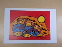 Flock of Loons by Norval Morrisseau Ojibway Artist 6"x9" Art Card