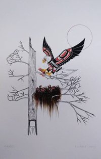 Eaglets by Richard Shorty Northern Tutchone Yukon Artist 6"x9" Art Card