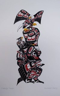 Family Totem by Richard Shorty Northern Tutchone Yukon Artist 6"x9" Art Card