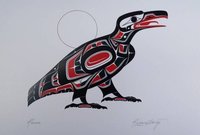 Raven by Richard Shorty Northern Tutchone Yukon Artist 6"x9" Art Card